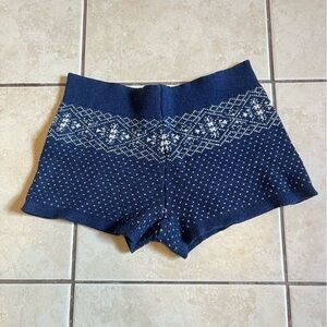 Forever 21 Blue and White Knit Sweater Shorts